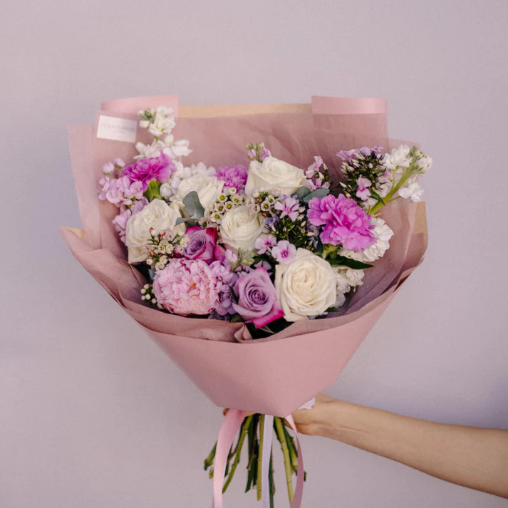 Soft Pink Wrapped Bouquet